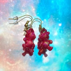 ❤️2/$10 iridescent red teddy bear earrings!
